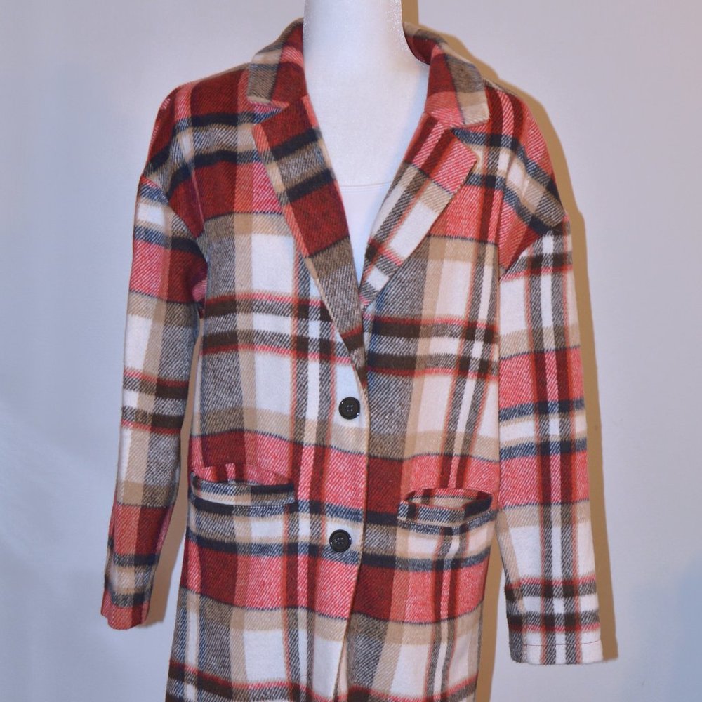 PrettyGarden Plaid Long Coat